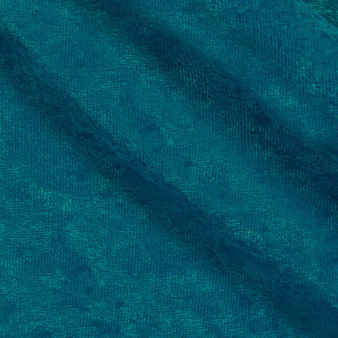 Mya TEAL Nonwrinkle Mechanical Stretch Polyester Panne Velvet Fabric