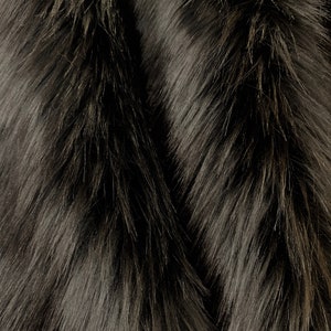 Sasha BLACK 2 Inch Long Pile Soft Luxury Faux Fur Fabric Fursuit, Cosplay Costume, Photo Prop, Trim, Throw Pillow, Crafts