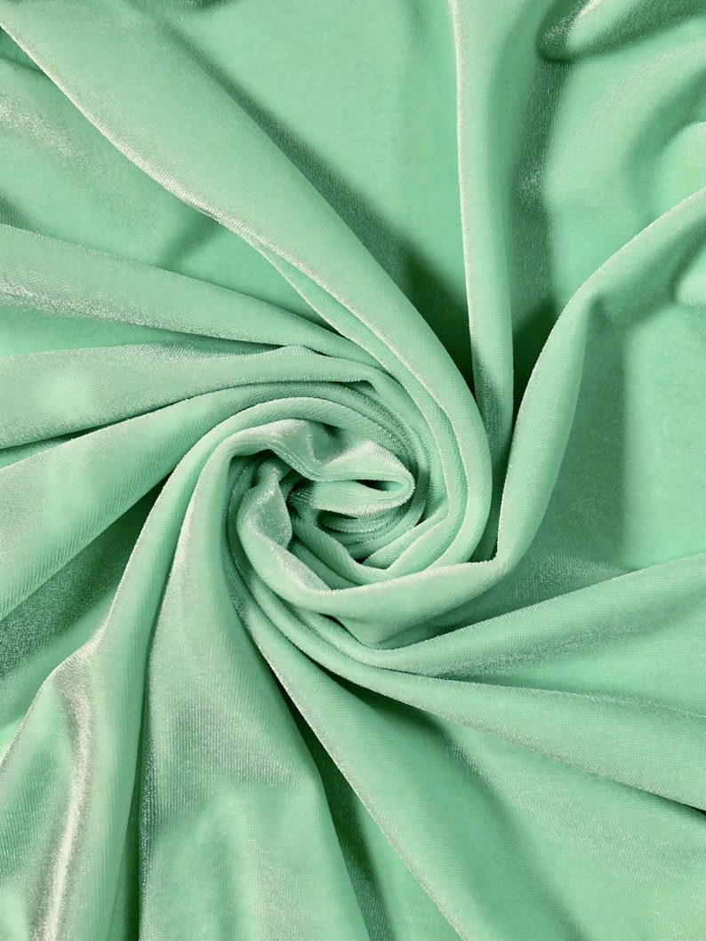 Princess MINT GREEN Polyester Stretch Velvet Fabric by the Etsy