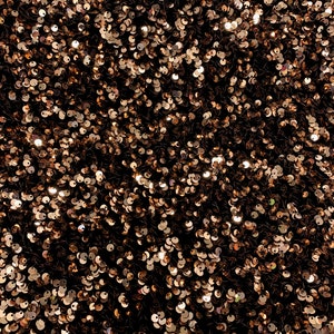 Stephanie BRONZE Overlap Sequins on BLACK Stretch Velvet Fabric by the Yard for Gowns, Apparel, Costumes, Crafts - 10185