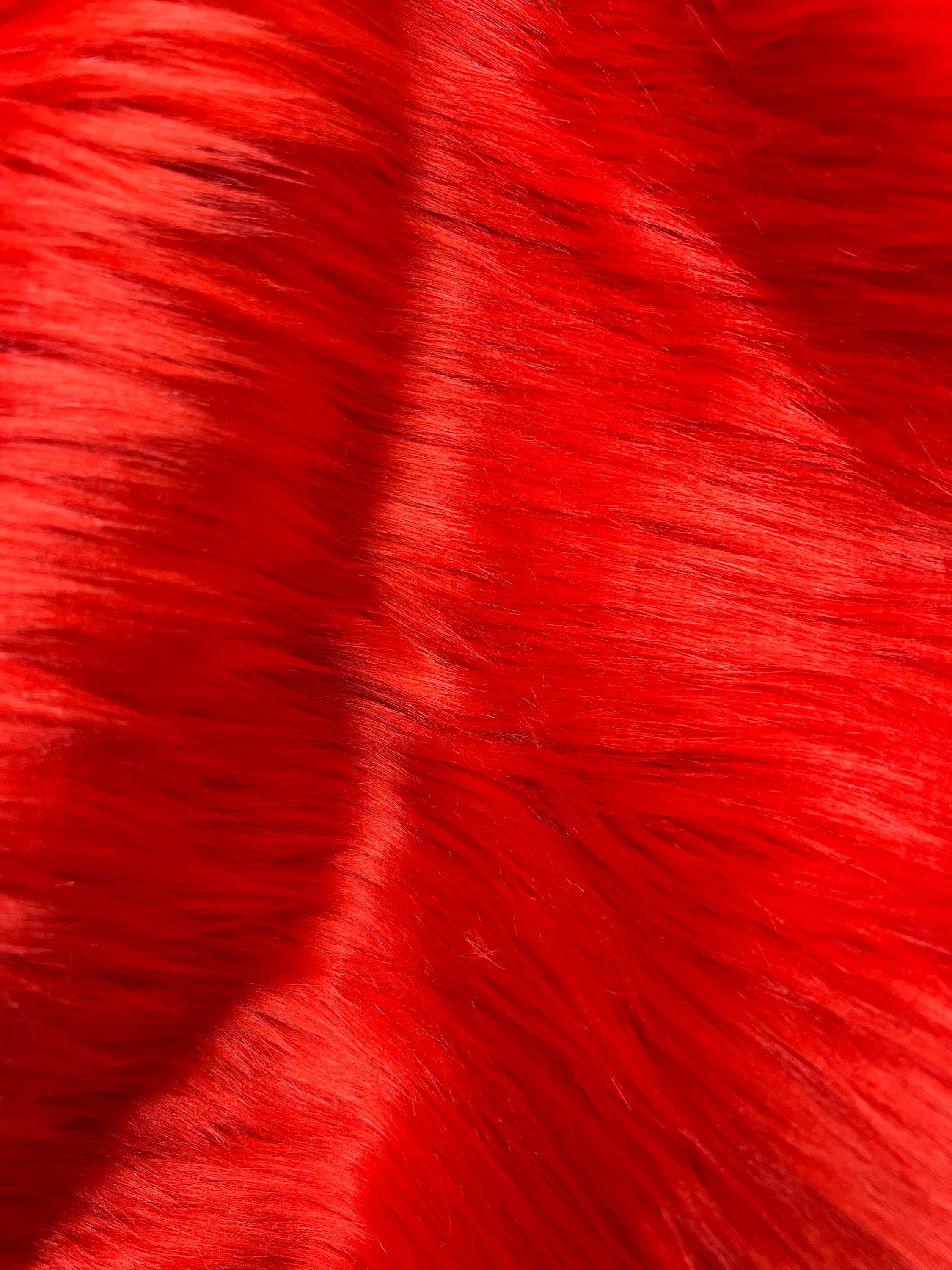 Eden RED Shaggy Long Pile Soft Faux Fur Fabric for Fursuit - Etsy