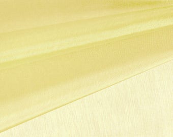 Tessuto in organza di poliestere e cristallo giallo chiaro Cassidy per abiti da sposa, abiti da sera, fodere, decorazioni per feste, esposizioni, costumi, artigianato