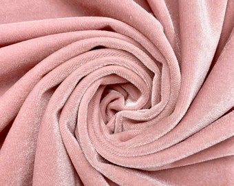 Princess DUSTY BLUSH Polyester Spandex Stretch Velvet Fabric for Bows, Top Knots, Head Wraps, Scrunchies, Clothes, Costumes, Crafts - 10001