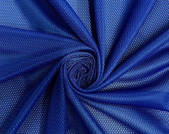 Jersey de malla deportiva de poliéster azul real Brylee, tejido de punto de malla micro, cortado a medida