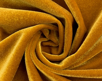 Princess DARK GOLD Polyester Spandex Stretch Velvet Fabric by the Yard for Ribbons, Headwraps, Clothes, Costumes, Crafts - NewFabricsDaily