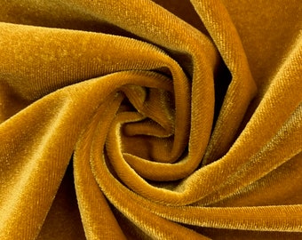 GG Black & Gold Velvet Designer Inspired Spandex Fabric