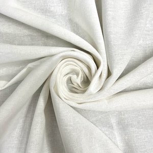 Karla WHITE Soft Hand Feel Linen Rayon Fabric by the Yard for Clothes, Costumes, Crafts, etc - 10194