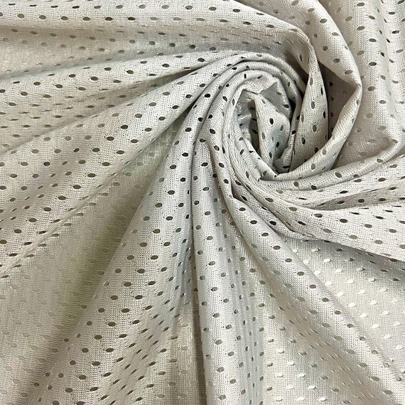 Sawyer SILVER Polyester Football Sports Mesh Knit Fabric by the