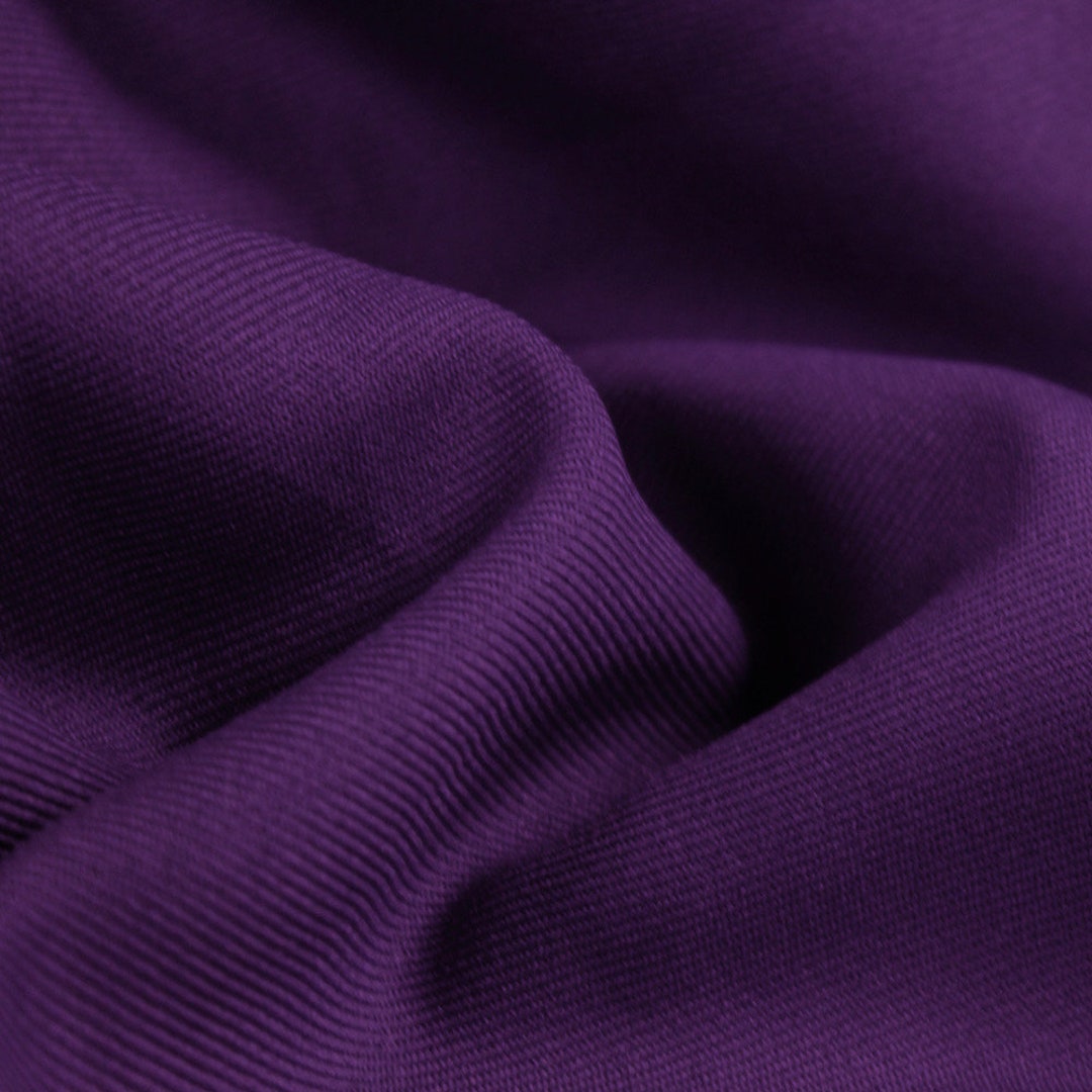 Delaney DARK PURPLE Polyester Gabardine Fabric by the Yard for Suits ...