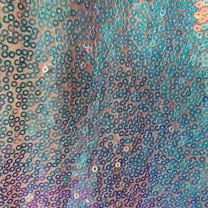 Leila HOLOGRAPHIC WHITE Sequins on Mesh Fabric by the Yard - 10050