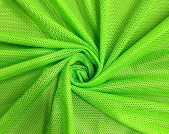 Brylee NEON GREEN Polyester Micro Mesh Jersey Sports Mesh Knit Fabric by the Yard