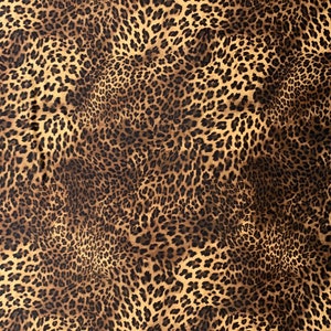 Dana BROWN DARK BROWN Leopard Pattern Polyester Stretch Velvet Fabric ...