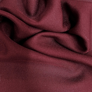 Delaney BURGUNDY Polyester Gabardine Fabric for Skirts, Suits, Overcoats, Trousers/Slacks, Uniforms, Lining, etc.