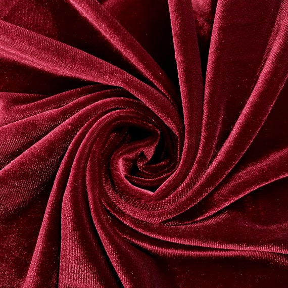 Velvet Fabric Red Wine Color Full Stretch By Yard