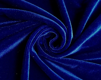 Prinsessenstof in koningsblauw, gemaakt van polyester-spandex stretchfluweel, op maat gesneden voor tops, jurken, rokken, danskleding, kostuums en knutselprojecten - 10001