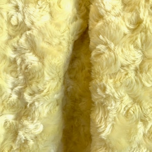 Ruth LIGHT YELLOW Cuddle Minky Rosette Soft Faux Fur Fabric by the Yard - 10083