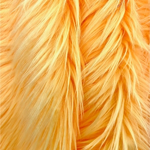 Sasha MANGO 2 Inch Long Pile Soft Luxury Faux Fur Fabric Fursuit, Cosplay Costume, Photo Prop, Trim, Throw Pillow, Crafts