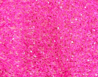 Stephanie HOT PINK Sequins on PINK Stretch Velvet Fabric by the Yard for Gowns, Apparel, Costumes, Crafts - 10185