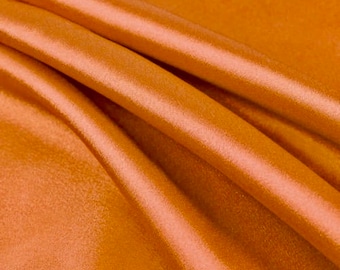 Payton ORANGE Faux Silk Minimal Stretch Charmeuse Satin Fabric by the Yard - 10017