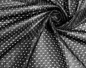Sawyer BLACK Polyester Football Sports Mesh Knit Fabric by the Yard - 10047