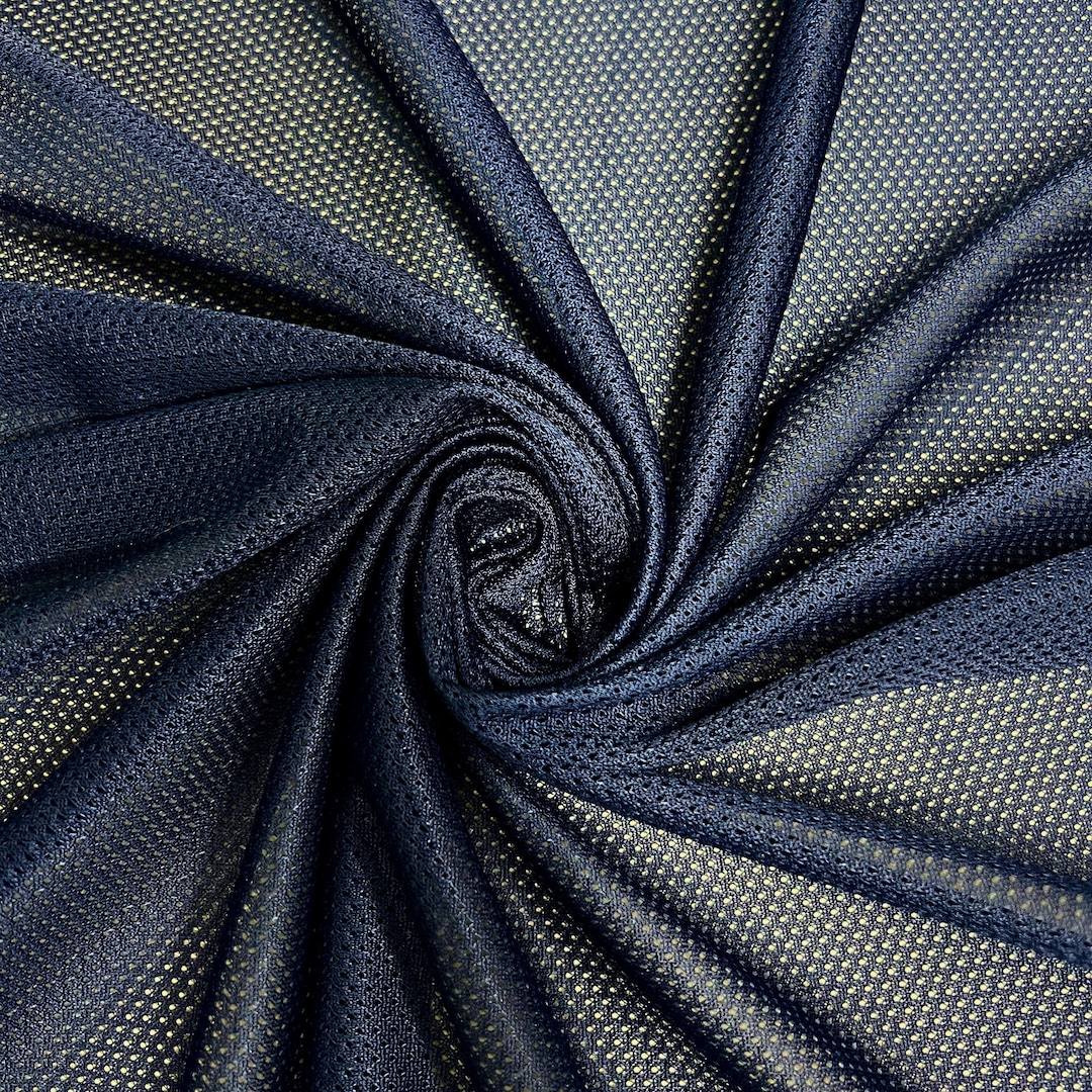 Brylee NAVY BLUE Polyester Micro Mesh Jersey Sports Mesh Knit Fabric by ...
