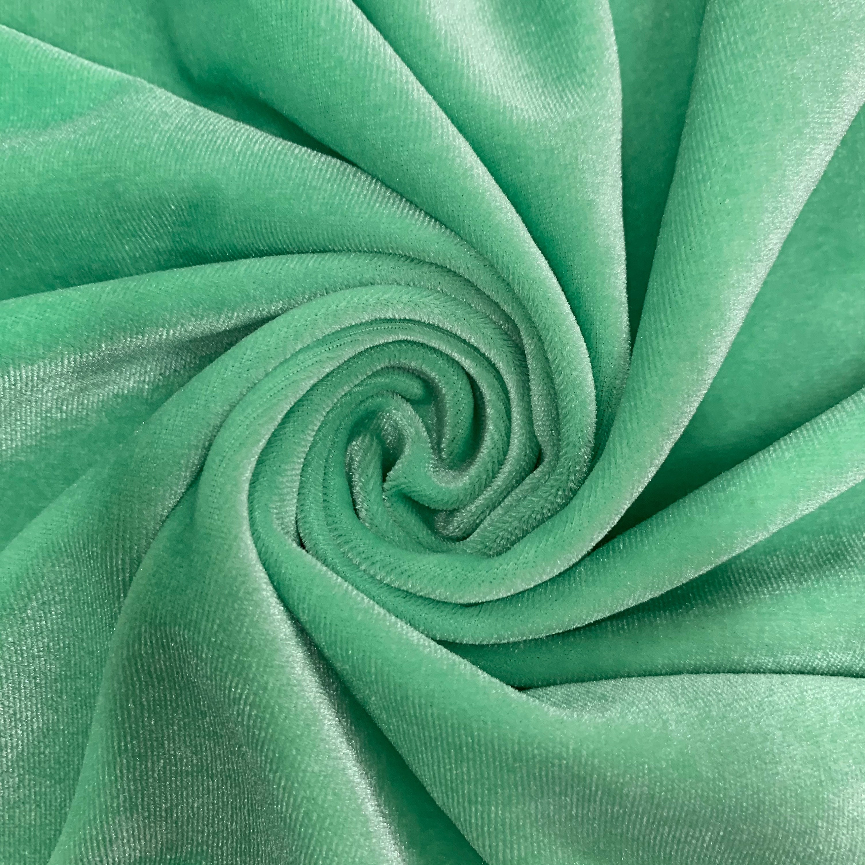 Princess MINT GREEN-B Polyester Spandex Stretch Velvet Fabric by the Yard  for Tops, Dresses, Skirts, Dance Wear, Costumes, Crafts - 10001