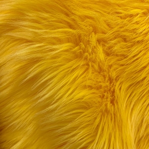 Sasha YELLOW Long Pile Soft Luxury Faux Fur Fabric Fursuit, Cosplay Costume, Photo Prop, Trim, Throw Pillow, Crafts - 10144