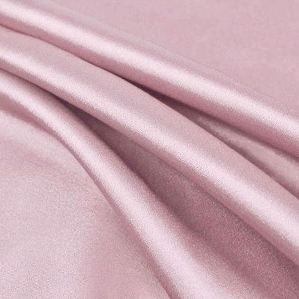 Payton DUSTY PINK Faux Silk Minimal Stretch Charmeuse Satin Fabric by the Yard - 10017