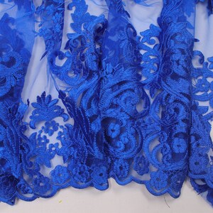 Teagan ROYAL BLUE Damask Design Embroidered on Mesh Lace - Etsy