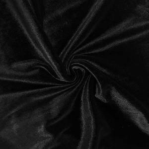 Tecido de veludo elástico de poliéster e elastano preto Princess por metro para blusas, vestidos, saias, roupas de dança, fantasias e artesanato - 10001