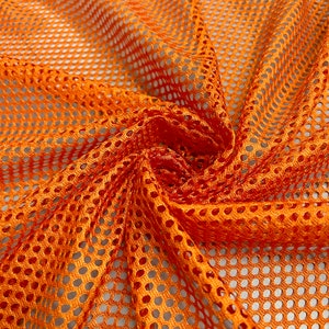 Mallory ORANGE Polyester King Mesh Knit Fabric by the Yard - 10111