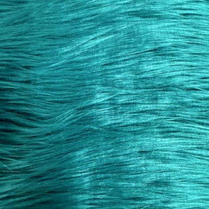Eden DARK TEAL GREEN Shaggy Long Pile Soft Faux Fur Fabric for Fursuit, Cosplay Costume, Photo Prop, Trim, Throw Pillow, Crafts image 2