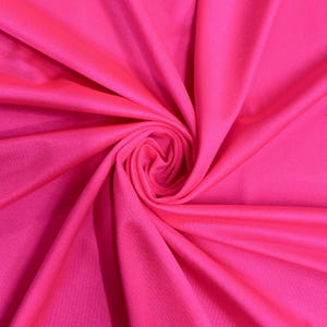 Elle NEON PINK Nylon Spandex Stretch Shiny Tricot Medium Weight Fabric for Apparel, Swimwear, Activewear, Sportswear, Costumes, Crafts