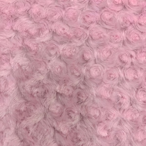 Ruth Tela de piel sintética suave Cuddle Minky Rosette rosa claro cortada a medida - 10083