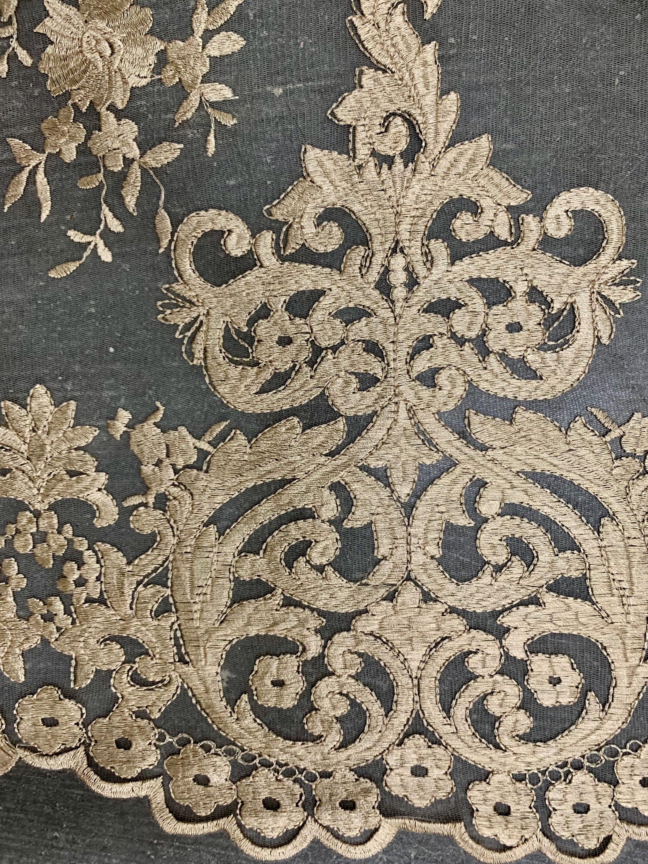 Teagan CHAMPAGNE Damask Design Embroidered on Mesh Lace Fabric | Etsy