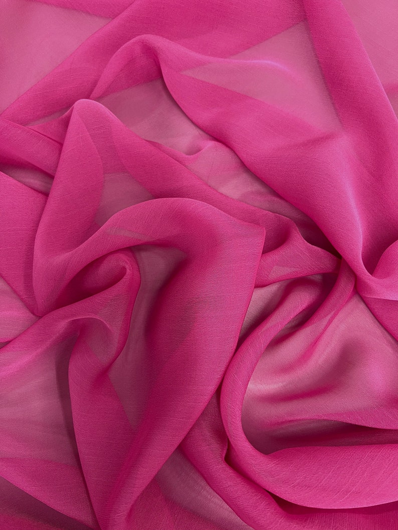 Jolene FUCHSIA ROSE Polyester Two-tone Chiffon Fabric by the - Etsy