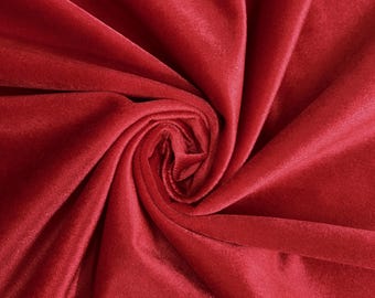Contessa RED Plush Non-Stretch Velvet Fabric for Apparel, Costumes, Curtains, Chair/Throw Pillow Cover, Crafts