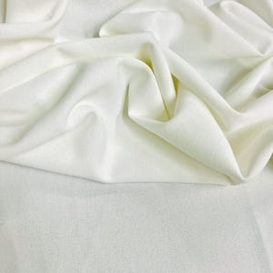 Chey IVORY Stretch Crepe Scuba Techno Knit Polyester Spandex Fabric for Bows, Top Knots, Head Wraps, Clothes, Costumes, Crafts
