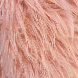 Eden PEACH Shaggy Long Pile Soft Faux Fur Fabric for Fursuit, Cosplay Costume, Photo Prop, Trim, Throw Pillow, Crafts
