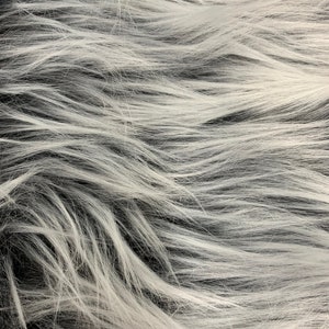 Bethany CHARCOAL-B Frost Mongolian Long Pile Soft Faux Fur Fabric for Fursuit, Cosplay Costume, Photo Prop, Trim, Crafts