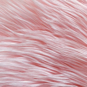 Sasha BABY PINK 2 Inch Long Pile Soft Luxury Faux Fur Fabric Fursuit, Cosplay Costume, Photo Prop, Trim, Throw Pillow, Crafts