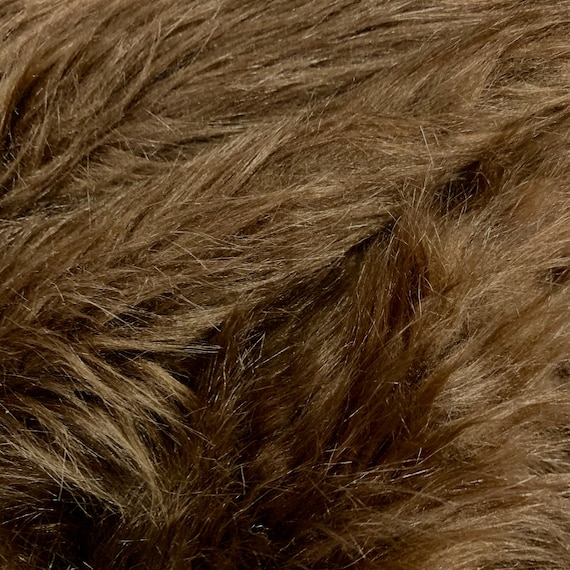 Brown Faux Fur Fabric 12 Inches by 60 Inches Fashion Faux Fur for Collars,  Cuffs, Trim, and Crafts 