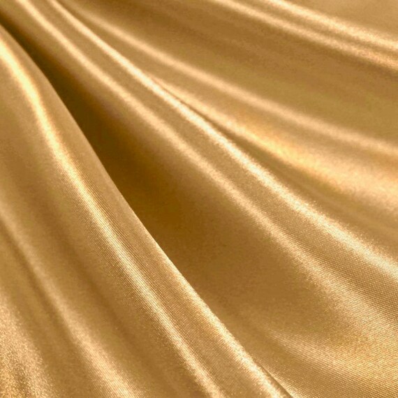 Dark Gold 5 Yards Shiny Bridal Satin Fabric 60/"