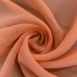 Danielle PEACH Polyester Hi-Multi Chiffon Stoff Meterware - 10075