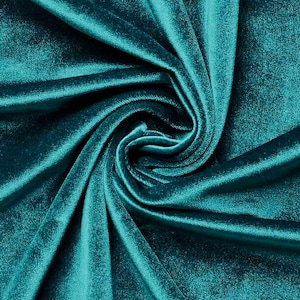 Princess DARK TEAL GREEN Polyester Spandex Stretch Velvet Fabric Fabric for Bows, Topknots, Headwraps, Scrunchies, Clothes, Costumes, Crafts