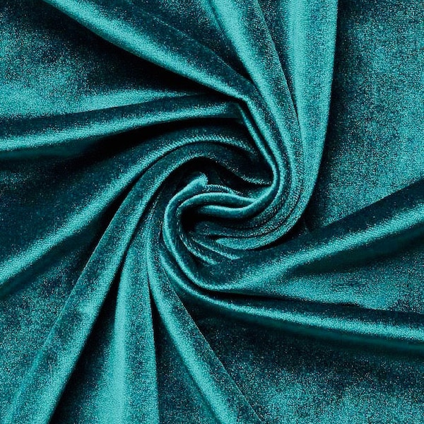 Princess DARK TEAL GREEN Polyester Spandex Stretch Velvet Fabric Fabric for Bows, Topknots, Headwraps, Scrunchies, Clothes, Costumes, Crafts