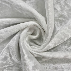 White - Polyester Crushed Velvet Fabric