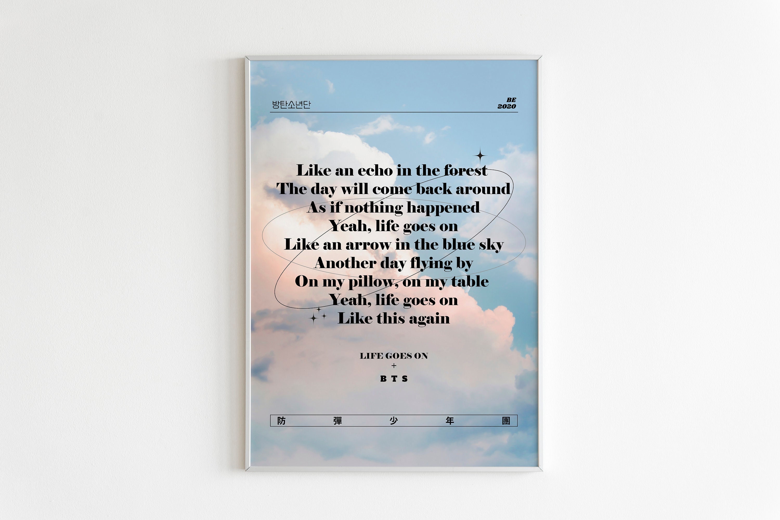 Life Goes On BTS Poster BTS Album Song Lyrics Print Kpop 