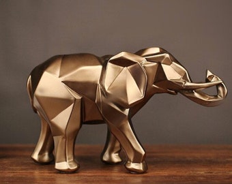 The Polygon Elephant - Sculpture, Figurine, Home Decor, Wall Art, Stationery