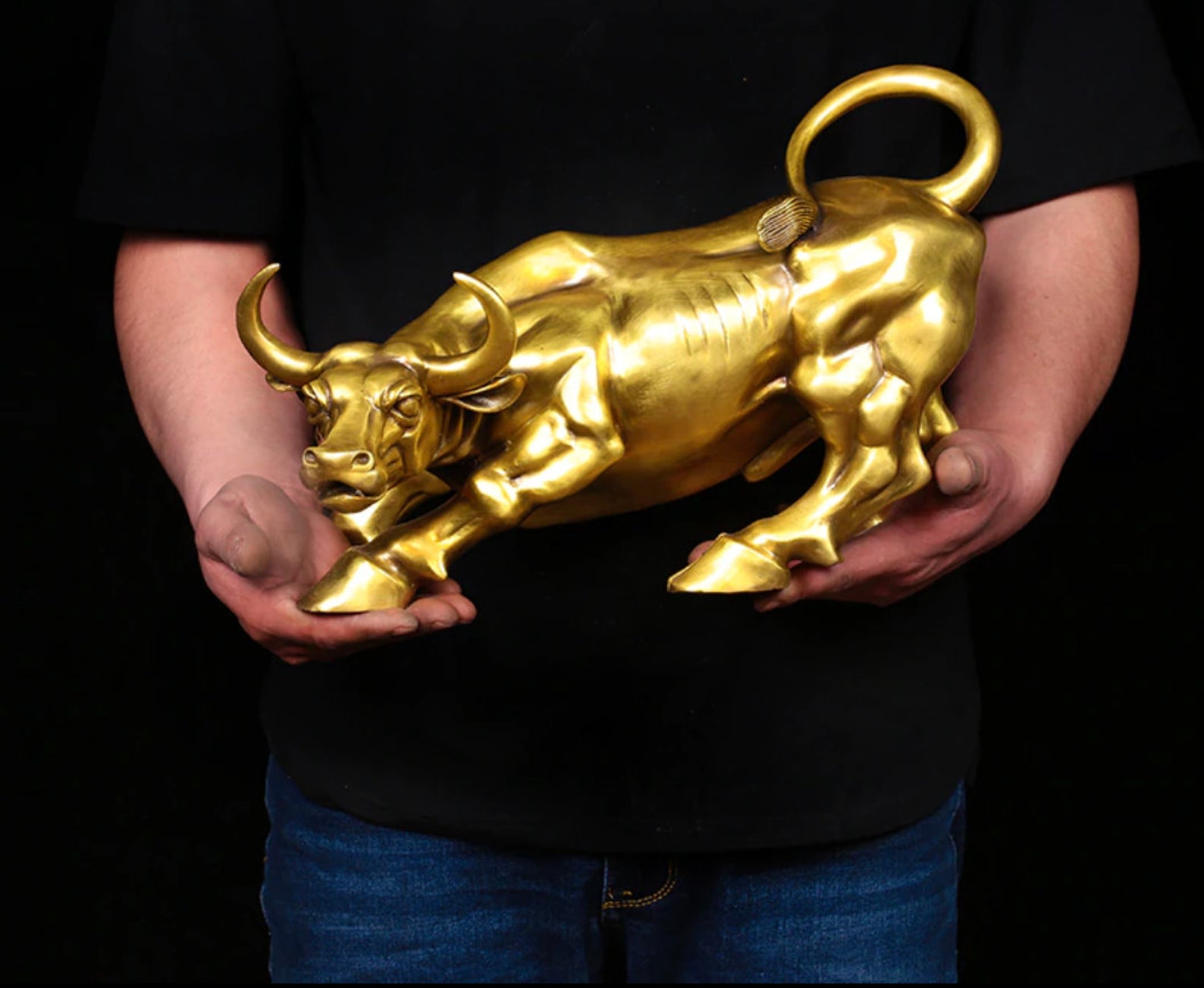 Buy The Brass Bull Figurine, Sculpture, Office Decor, Wall Art